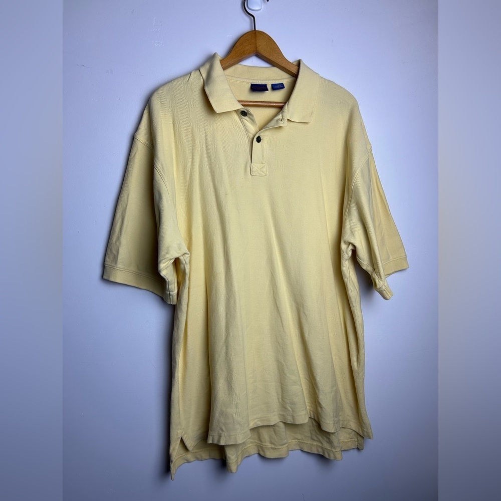 Vintage‎ Men Pendleton Polo Shirt Size L  Yellow Butter 100% cotton Natural